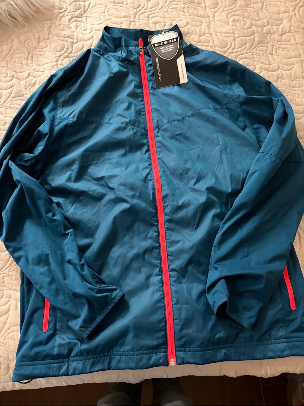 NWT Nike Men's Golf Teal Shield Windbreaker Jacket Size Large